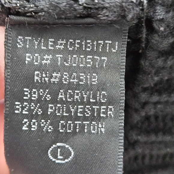 Chic Black Knit snap up Cardigan womens large - Picture 8 of 10